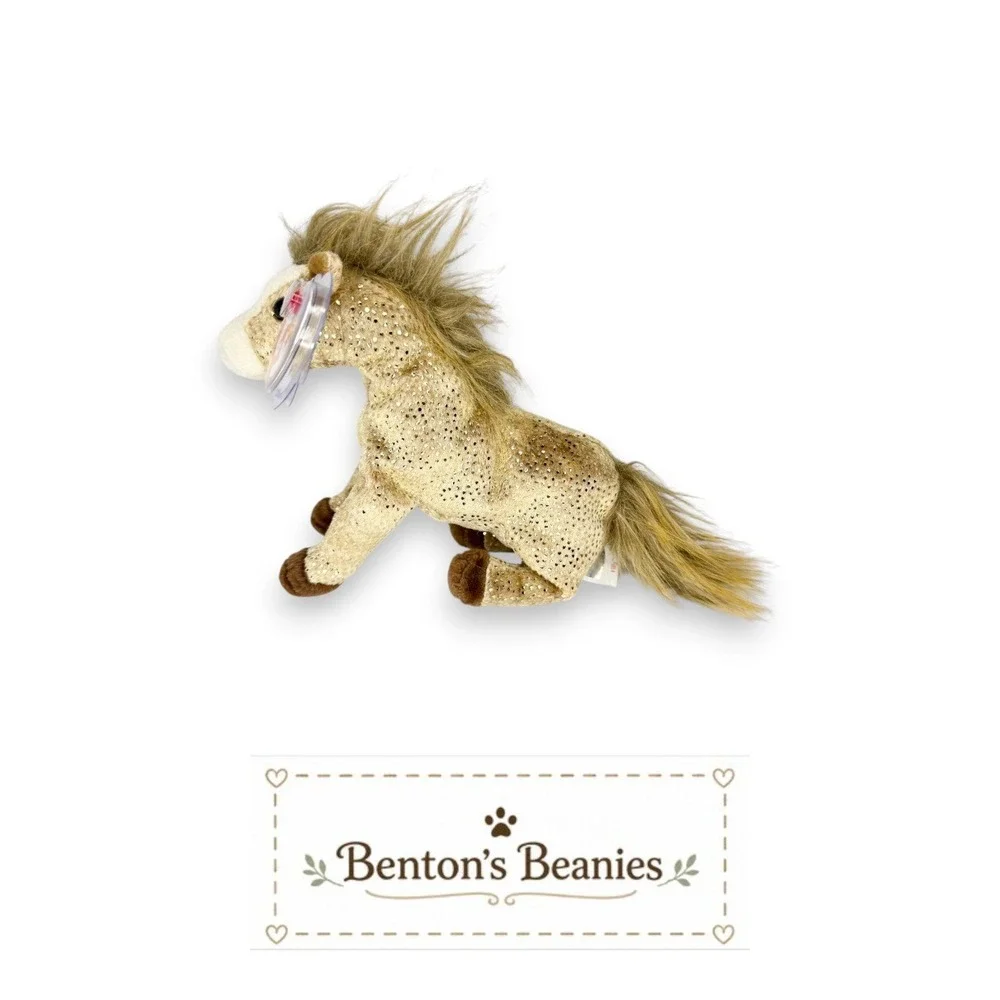 Filly the Horse Ty Beanie Baby | Golden Meadow Friend 🌾 | Mint Heart Tag ⭐